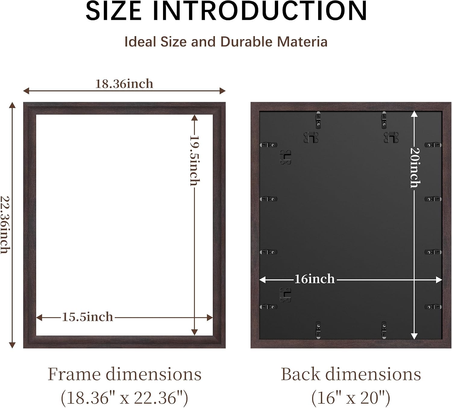 AUCT 20186 - 3-Pack 16x20 Walnut Brown Picture Frame, Wide Border - Image 2
