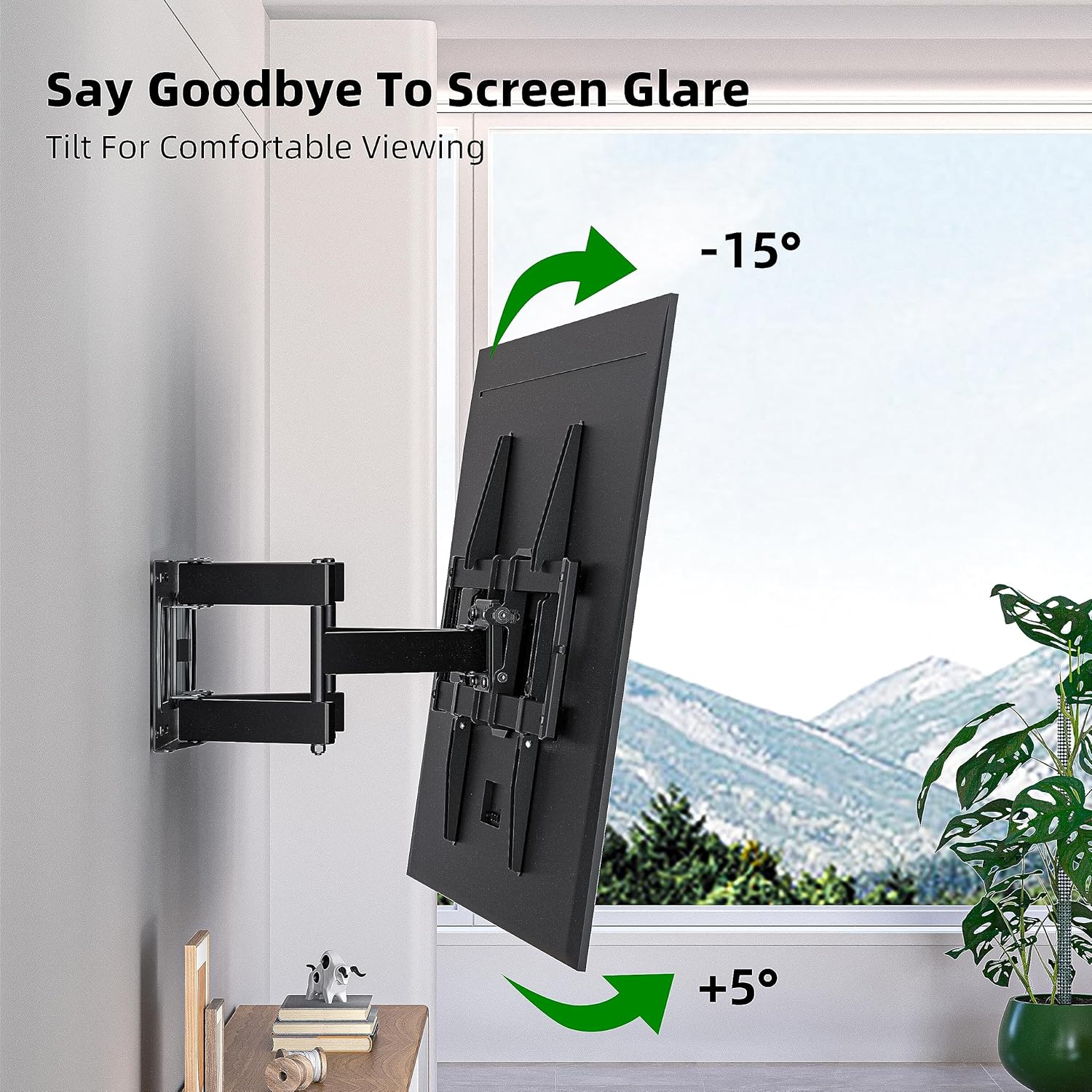 AUCT 19630 - Full Motion TV Wall Mount for Most 37"-84" Flat Screen TV, Swivel or Tilt TV Wall Bracket - Image 4