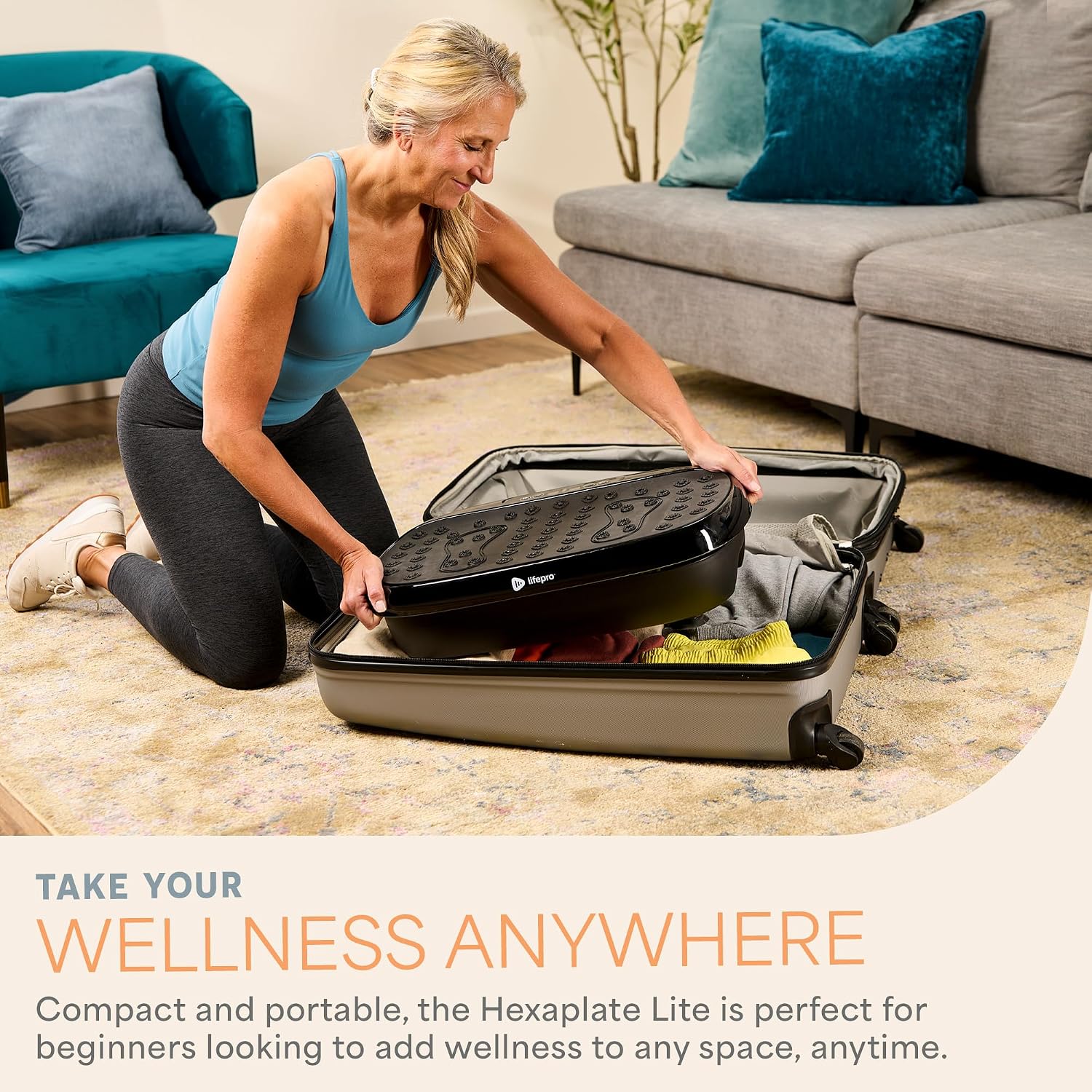 AUCT 18444 - $80 Lifepro HexaPlate Lite Compact Vibration Plate with Magnetic Acupoints | 10 Preset Pro - Image 4