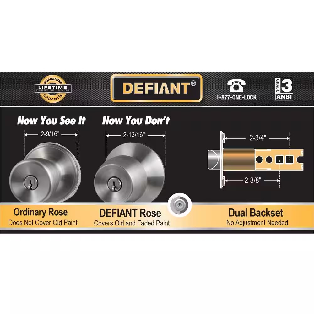 AUCT 18500 - Brandywine Stainless Steel Bed/Bath Door Knob (6-Pack) - Image 3