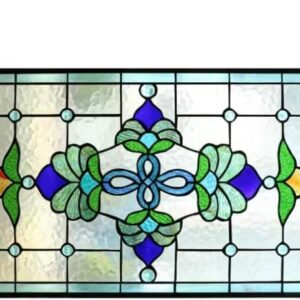 AUCT 18365 - $216 Yogoart Tiffany Style Stained Glass Window Hanging Panels Horizontal Transom Window 1