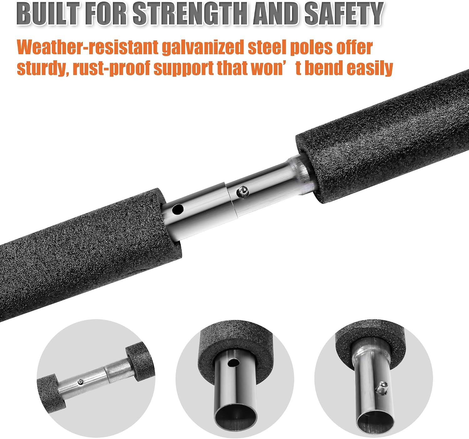AUCT 19050 - $59 2PCS Trampoline Poles Replacement-Universal Straight Enclosure Poles - Image 4