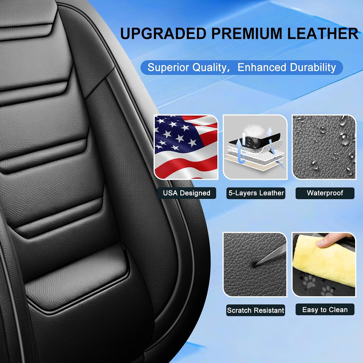 AUCT 18511 - $160 Fit CRV Car Seat Covers for Select Honda CRV CR-V 2011-2025 2026 - Premium Full Cover - Image 3