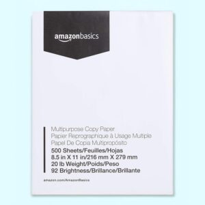 AUCT 18431 - Amazon Basics Multipurpose Copy Printer Paper, 8.5 x 11 Inches, 20 lb, 92 Bright, White, 1