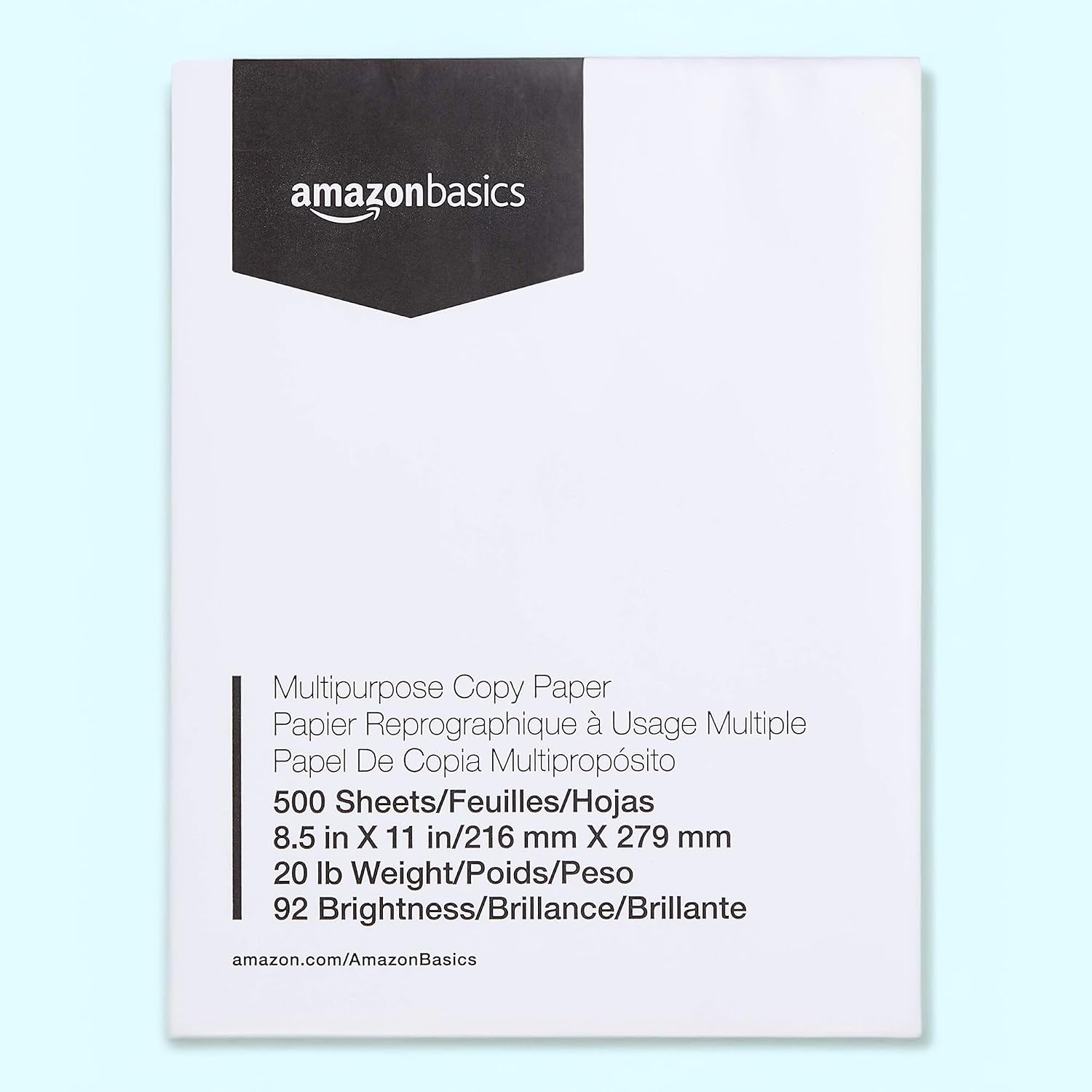 AUCT 18431 - Amazon Basics Multipurpose Copy Printer Paper, 8.5 x 11 Inches, 20 lb, 92 Bright, White, 1