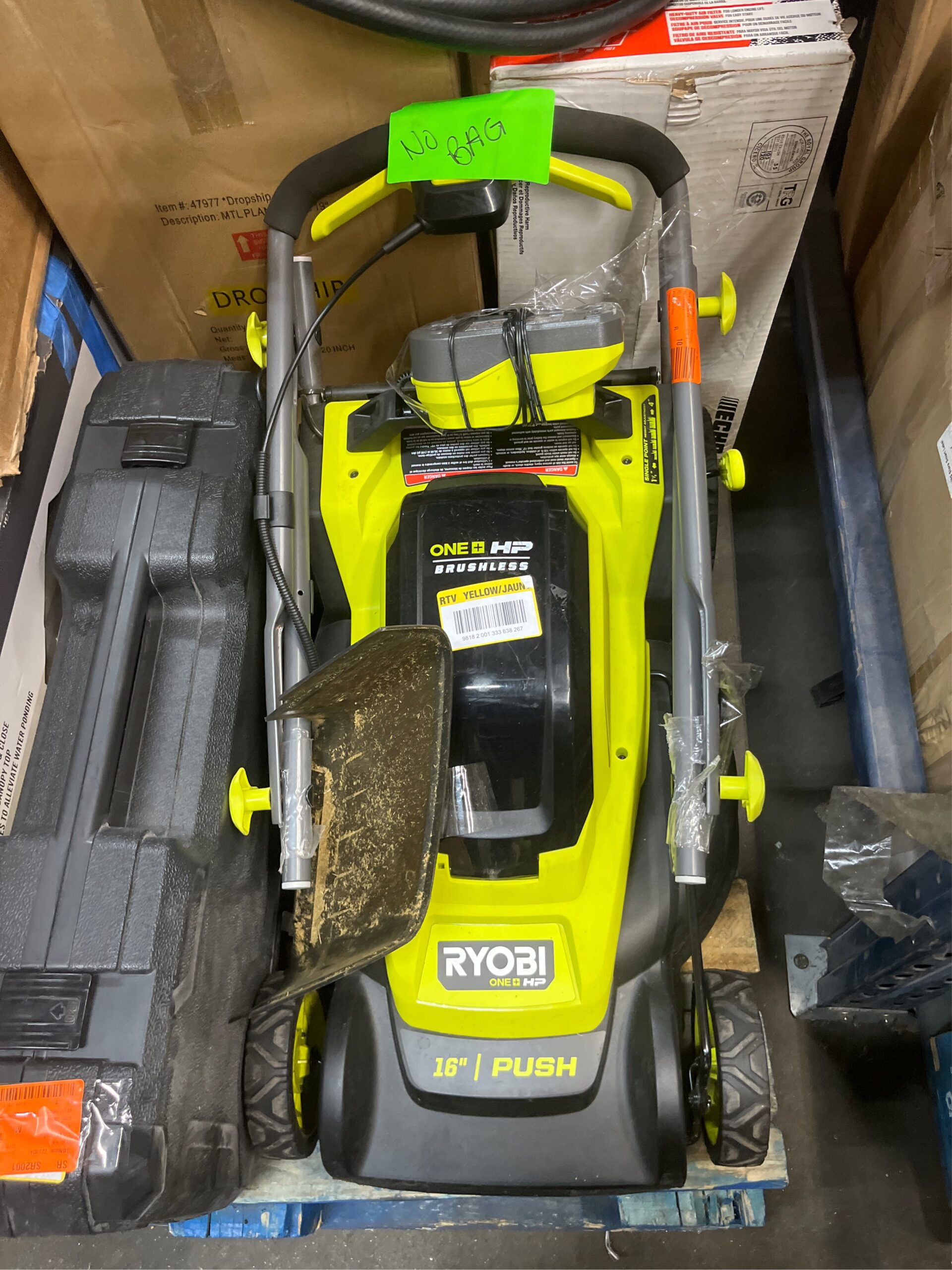 AUCT 18762 - $299 ONE+ HP 18V Brushless 16 in. Cordless Battery Walk Behind Push Lawn Mower with (2) 4. - Image 2
