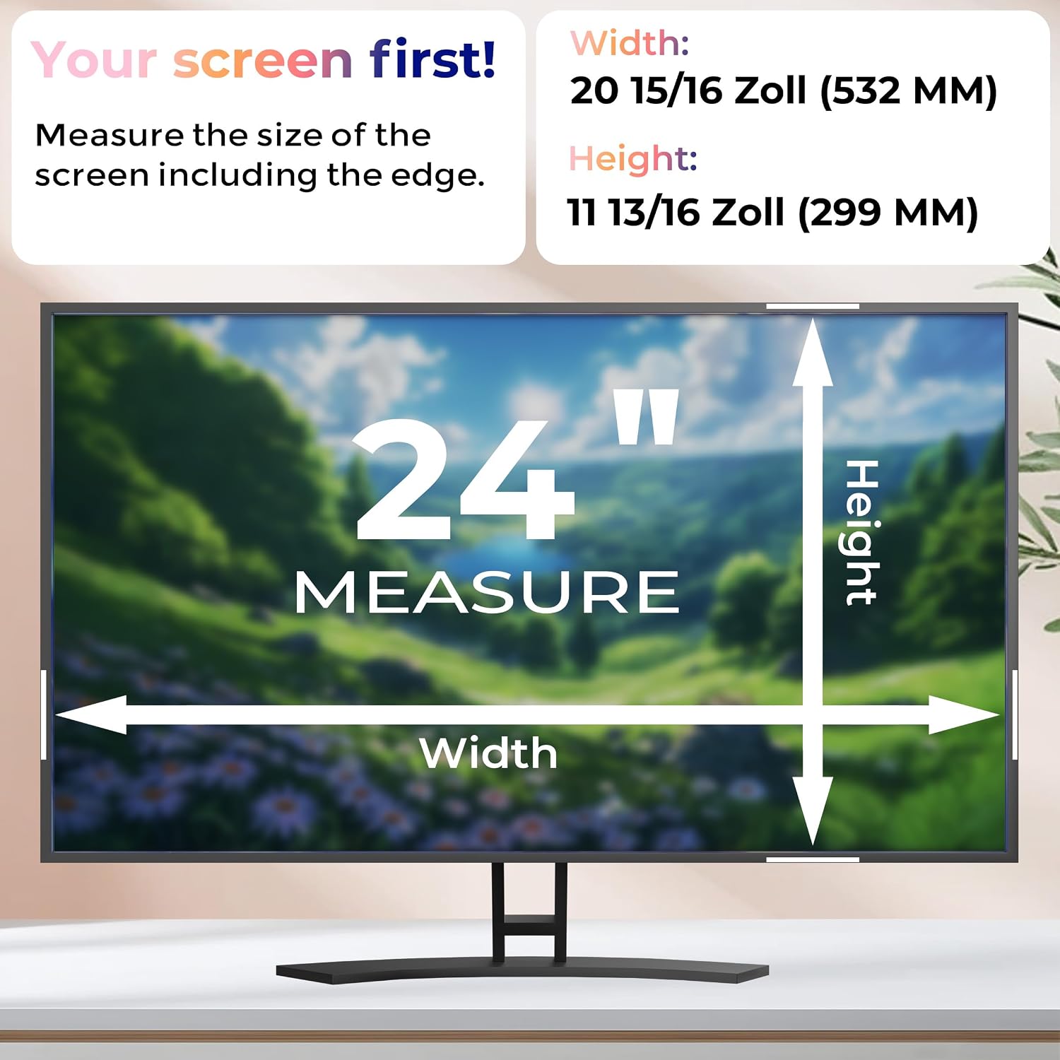 AUCT 18031 - 2 Pack 24 Inch Computer Privacy Screen Filter for Monitor 16:9 Aspect Ratio, Eye Protectio - Image 2