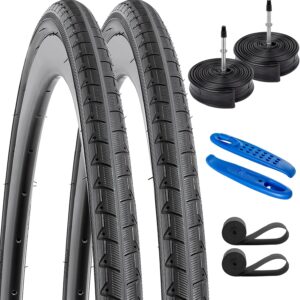 AUCT 18395 - YUNSCM 2-PCS 700C Bike Tires 700x28C/28-622 28x1 5/8x1 1/8 Compatible with Road Bike Tires