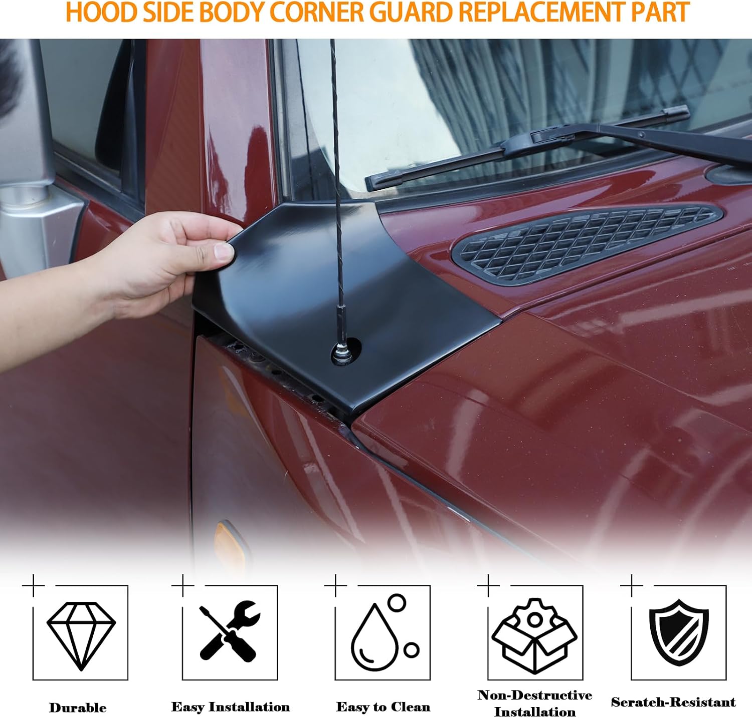 AUCT 20042 - $76 Hood Side Body Armor Outer Cowling Cover Compatible with Toyota FJ Cruiser 2007-2021, - Image 4