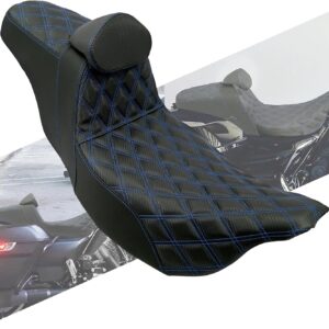 AUCT 19536 - $233 Two-Up Seat with Driver Backrest Fit for Harley Touring 2009-2023