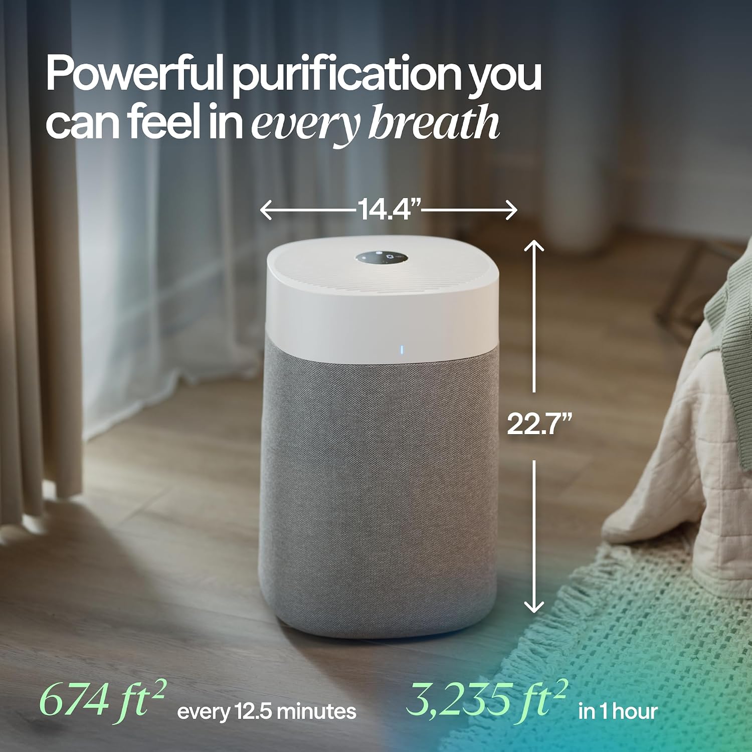AUCT 18391 - $290 BLUEAIR Blue Pure 211i Max Smart Air Purifier for Large Rooms up to 3,235 Sq Ft, HEPA - Image 3