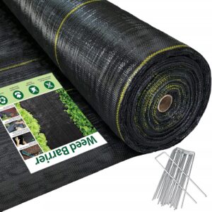 AUCT 18498 - $70 4ft x300ft Black Weed Barrier 3.5oz Landscape Premium Fabric-Heavy Duty Woven Ground C