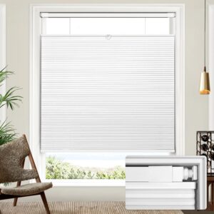 AUCT 19528 - Lazblinds No Drill TDBU Cellular Shades, 31" W x 64" H, White