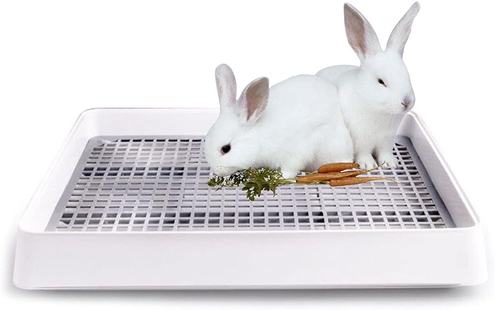 AUCT 18353 - $55 Rabbit Litter Box with Grid 22x18in, Potty Training Pan for Adult Animals | Rabbit Lit