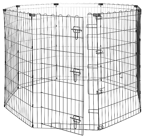 AUCT 19154 - $58 Amazon Basics Foldable Octagonal Metal Exercise Dog Playpen, Indoor/Outdoor, Single Do