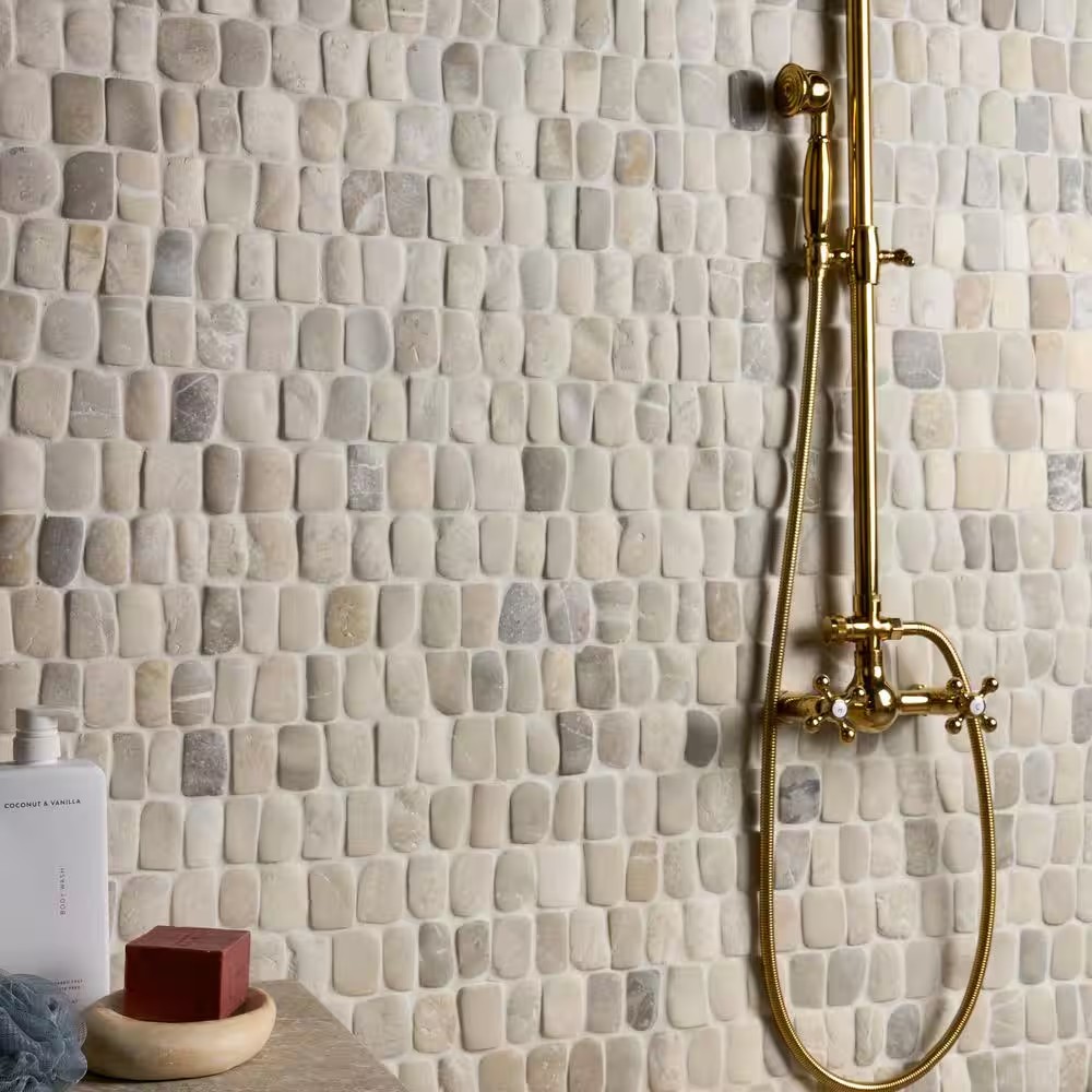 AUCT 19141 - Countryside Pathway Pram Gray 11.81 in. x 11.81 in. Natural Stone Mosaic Wall Tile (0.96 s - Image 2
