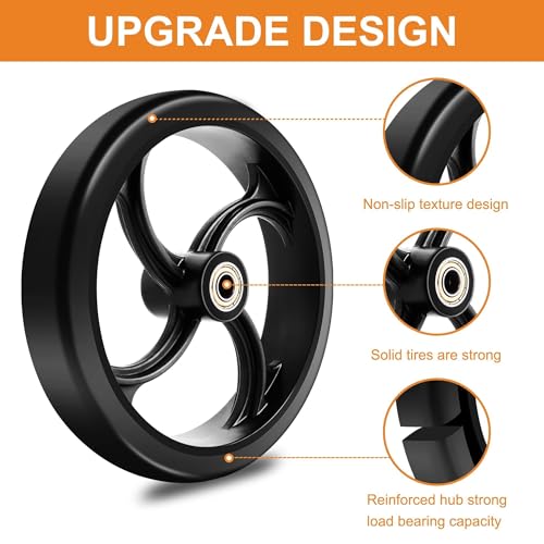 AUCT 19118 - 2-Pack 7 Inch Walker Wheels Replacement for Wheelchair & Drive Rollator - Image 4