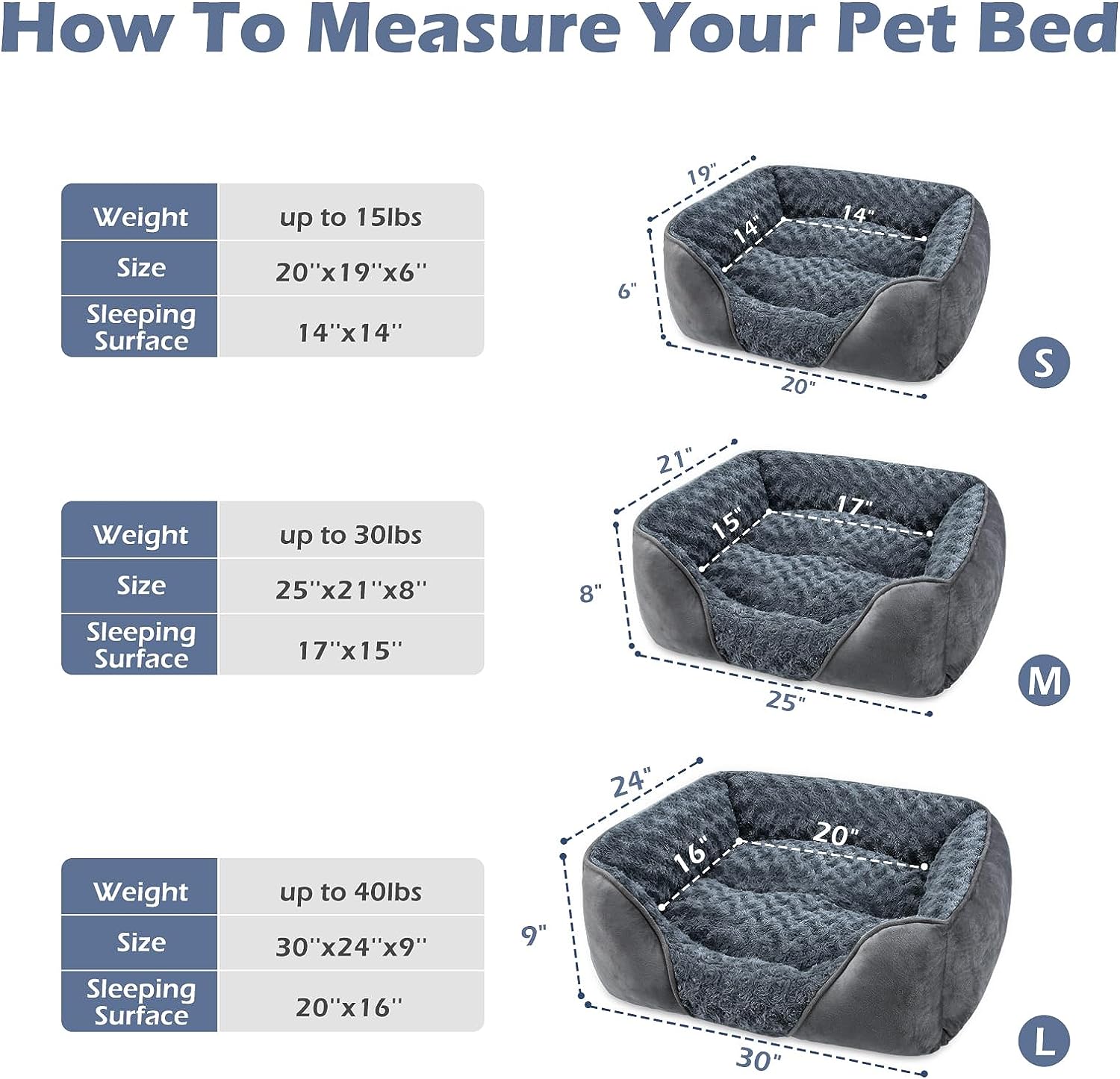 AUCT 18531 - Large Dog Bed for Large Medium Small Dogs, Rectangle Washable Orthopedic Dog Bed, Soft Cal - Image 2