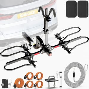 AUCT 18969 - $150 WELLUCK Bike Rack for Car,200LB 2 Ebike Rack Hitch with Up to 5-inch Fat Tire,Folding