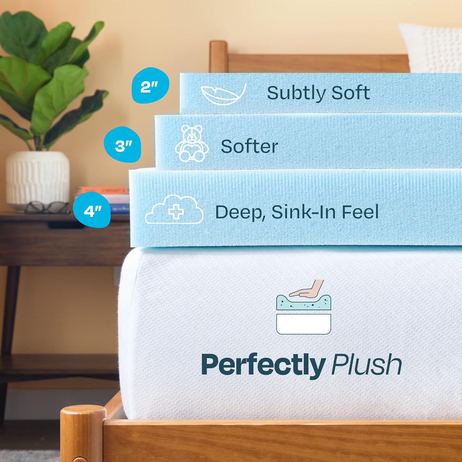 AUCT 18556 - Linenspa Memory Foam Mattress Topper, Twin Size - 2 Inch Gel Infused Memory Foam - Plush F - Image 4