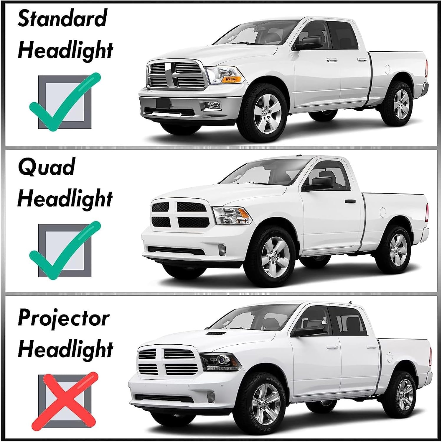 AUCT 18536 - $110 APSVE Headlight Assembly Pair compatible with 2009-2018 Dodge Ram 1500 | 2010-2018 Ra - Image 3