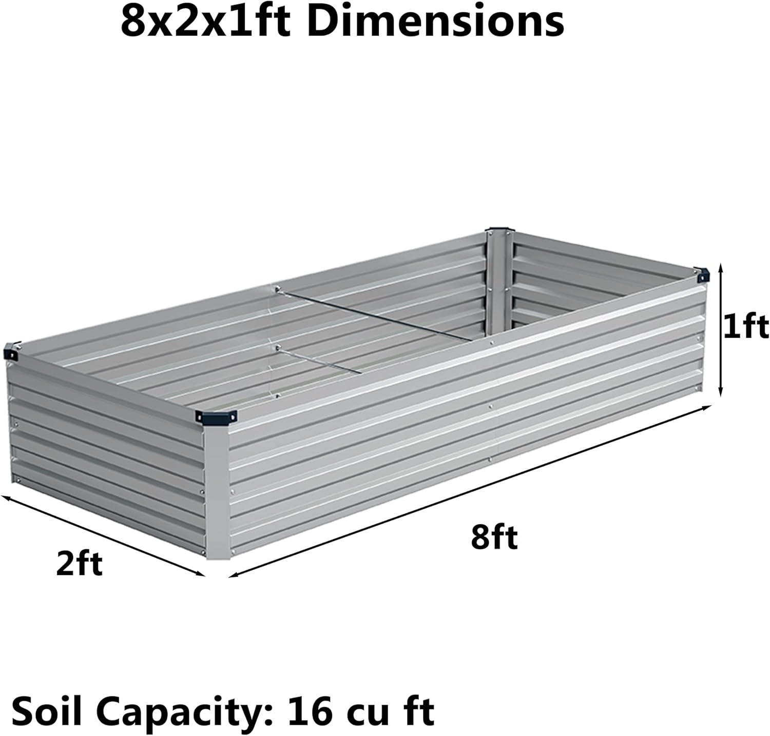 AUCT 19605 - $58 zunatu 8x2x1 ft(2 Pack) Galvanized Raised Garden Bed,Outdoor Planter Box Metal Patio K - Image 2