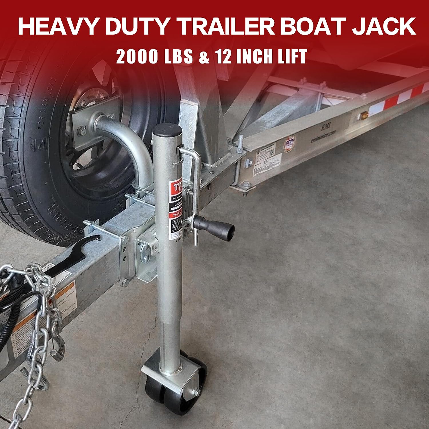 AUCT 18419 - $76 TYT 2000 lbs Boat Trailer Jack with Wheel, Heavy Duty Marine Swivel Trailer Jack with - Image 2