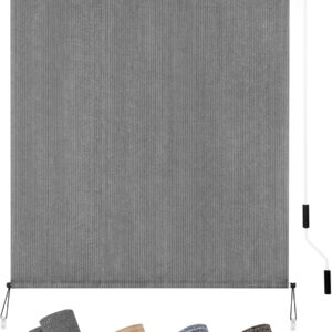 AUCT 19826 - KELIXU Patio Shades Roll Up Outdoor Blind, 5' W x 6' H Cordless Sun Shade Privacy Screen w
