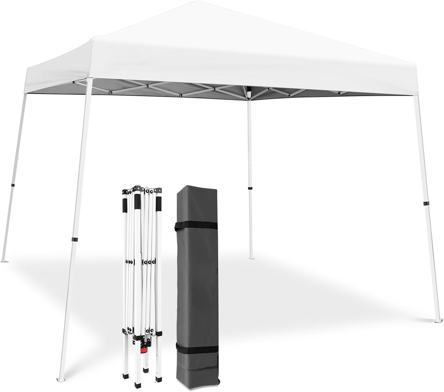 AUCT 18298 - 10x10 Pop Up Canopy Tent,Outdoor Canopy Beach Tent Slant Legs with Storage Bag, Folding Po