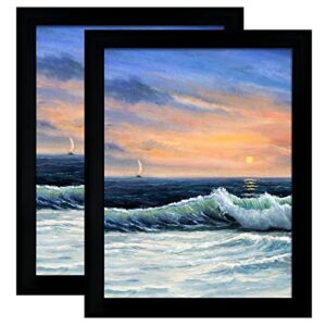 AUCT 19114 - $55 LUCKYLIFE 24x36 Poster Frame in Black Wood with Plexiglass 2 Pack