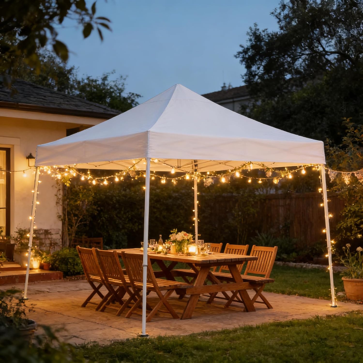 AUCT 18298 - 10x10 Pop Up Canopy Tent,Outdoor Canopy Beach Tent Slant Legs with Storage Bag, Folding Po - Image 2