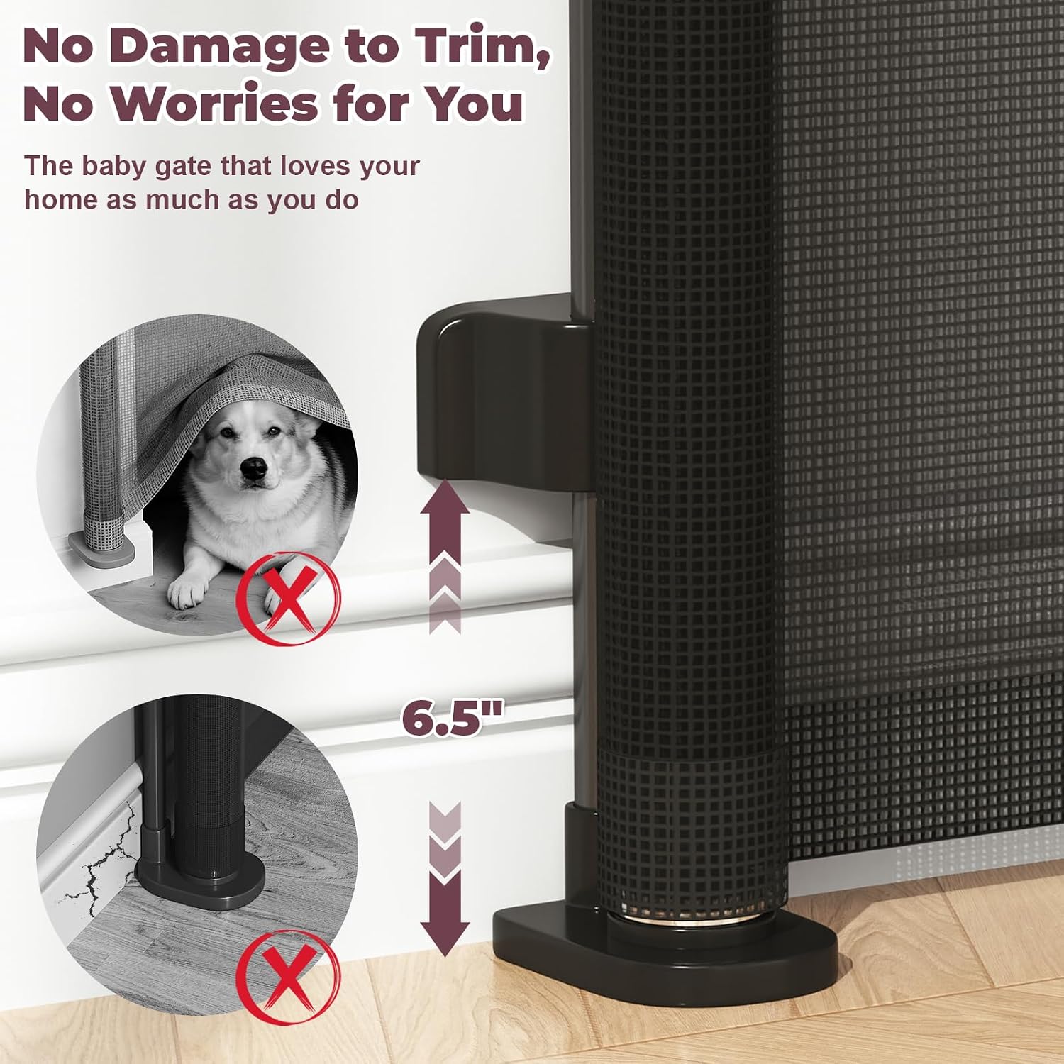 AUCT 18457 - Retractable Baby Gates for Doorway, 58" Wide Mesh Dog Gate for Stair | 34" Tall Toddler Pe - Image 4