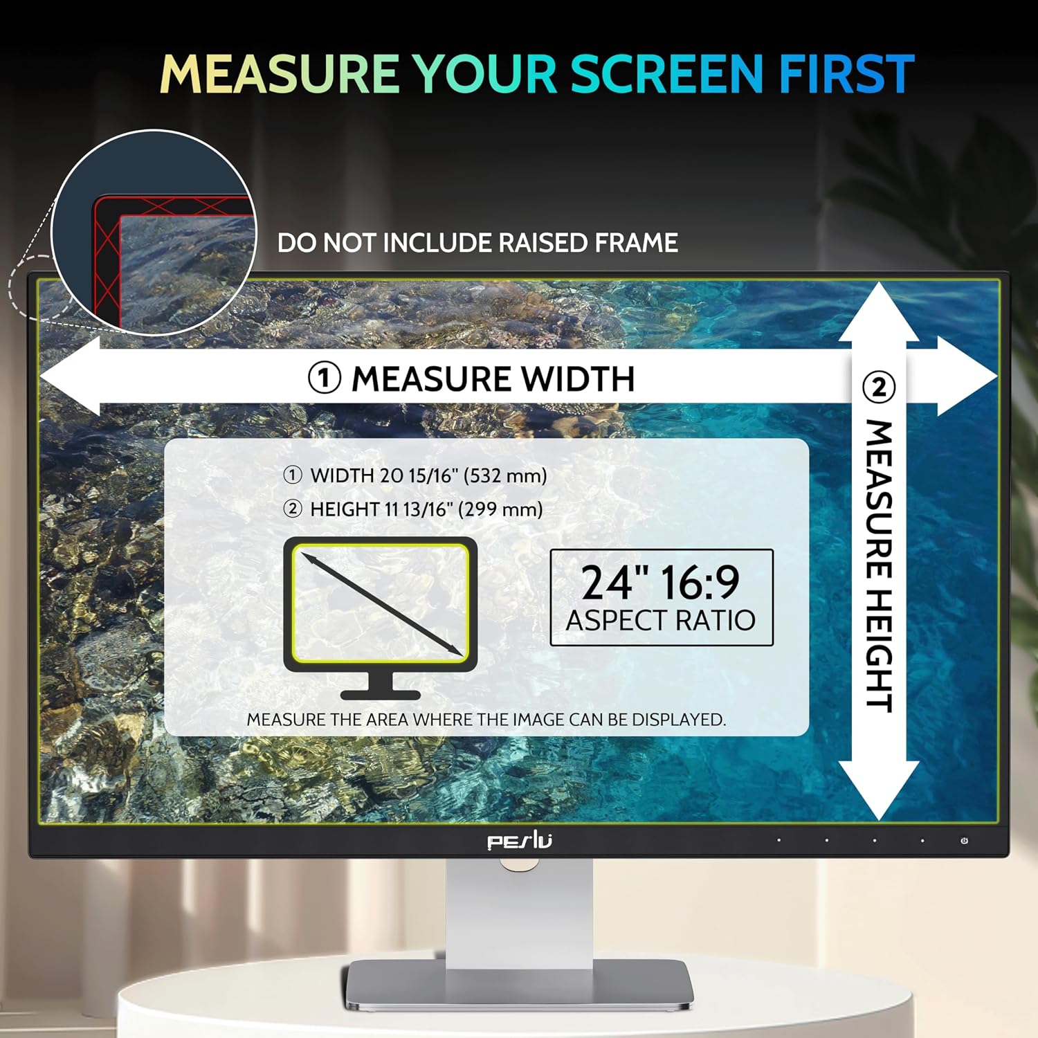 AUCT 18400 - $60 Peslv 2-Pack 24 Inch Privacy Screen for Computer Monitor 16:9 Aspect Ratio, Eye Protec - Image 2