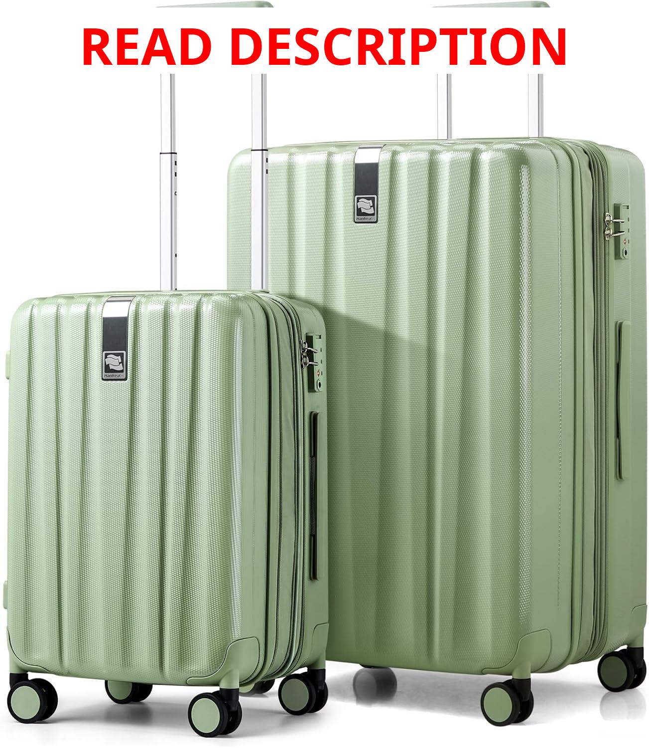 AUCT 17936 - $127 Hanke Expandable Hard Shell Luggage Sets 2 piece Carry on Luggage with Wheels Suitcas