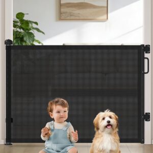 AUCT 18457 - Retractable Baby Gates for Doorway, 58" Wide Mesh Dog Gate for Stair | 34" Tall Toddler Pe