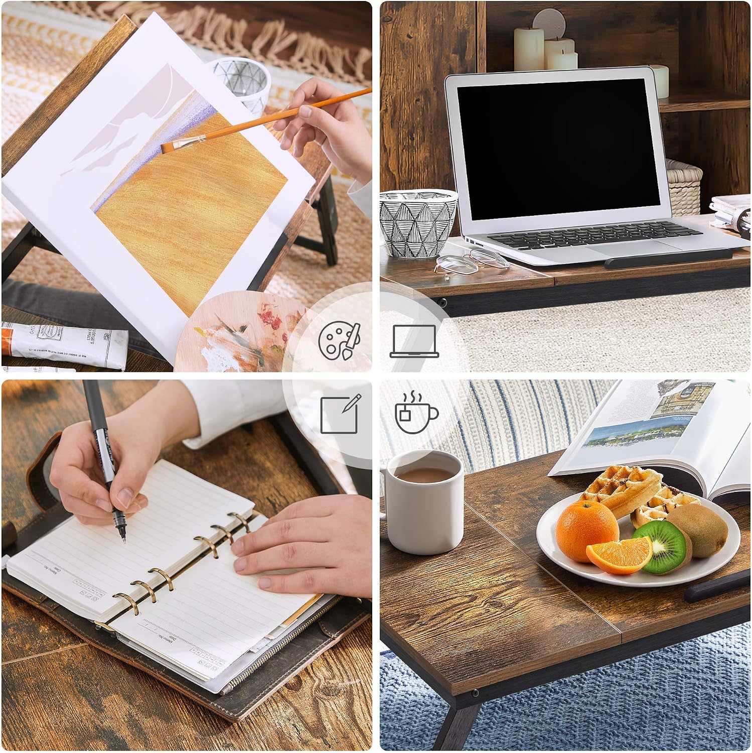 AUCT 18465 - SONGMICS Bed Laptop Desk, Folding Bed Tray, Adjustable Angle and Height | Folding Bed Tray - Image 3