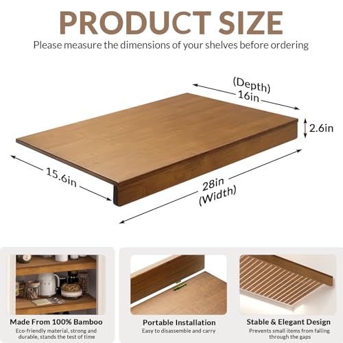 AUCT 18959 - $148 Gashell Wire Shelf Covers, Bamboo Wire Rack Covers for Pantry, Closet (5pcs, 28" W x - Image 3