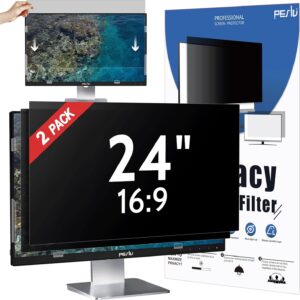 AUCT 18400 - $60 Peslv 2-Pack 24 Inch Privacy Screen for Computer Monitor 16:9 Aspect Ratio, Eye Protec
