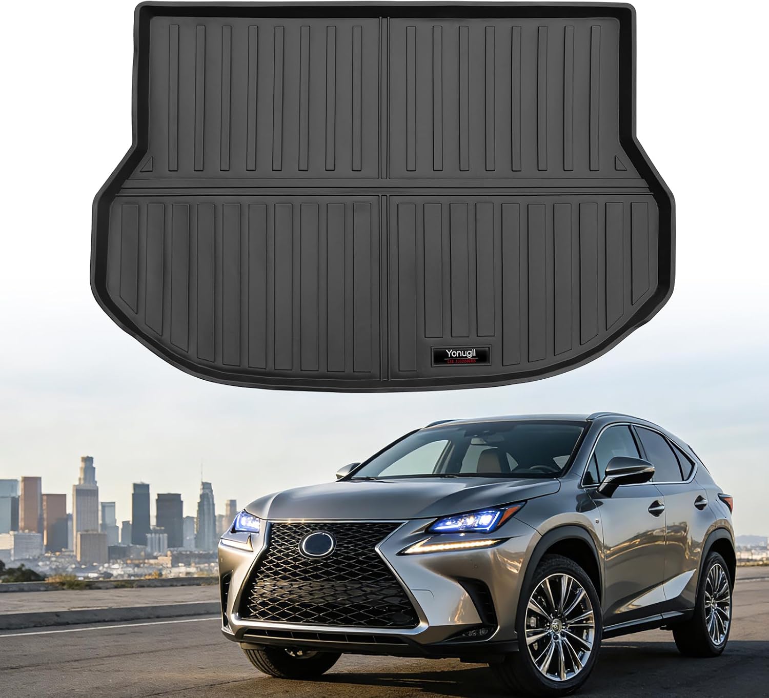 AUCT 18384 - Custom for 2015-2021 Lexus NX Cargo Mats NX200t NX300 NX300h Trunk Liner All Weather TPE P