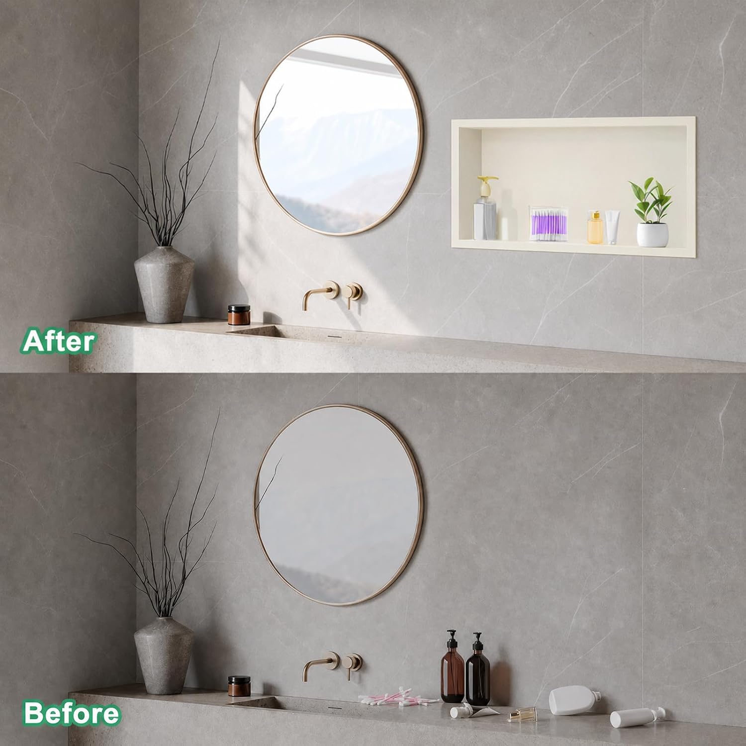 AUCT 18389 - $79 SaniteModar Stainless Steel Shower Niche Insert 24" x 12" Warm White | No Tile Needed, - Image 3