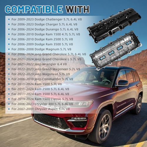 AUCT 19105 - $188 53022085AD Upgrade Aluminum Engine Valve Cover Compatible with 2006-2024 Dodge Charge - Image 3