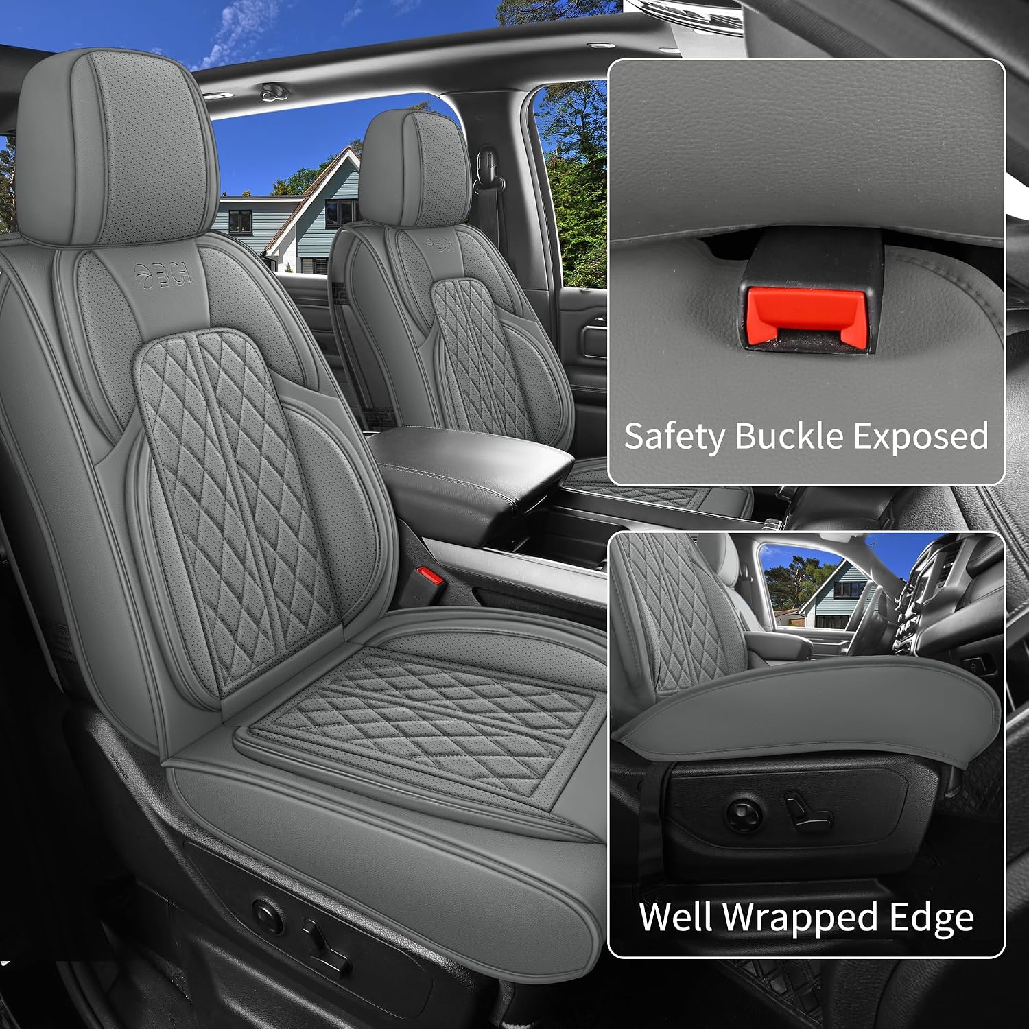 AUCT 17571 - $102 Car Seat Cover Custom Fit for Dodge Ram 1500 2500 3500 2002-2026 Faux Leather Seat Co - Image 3