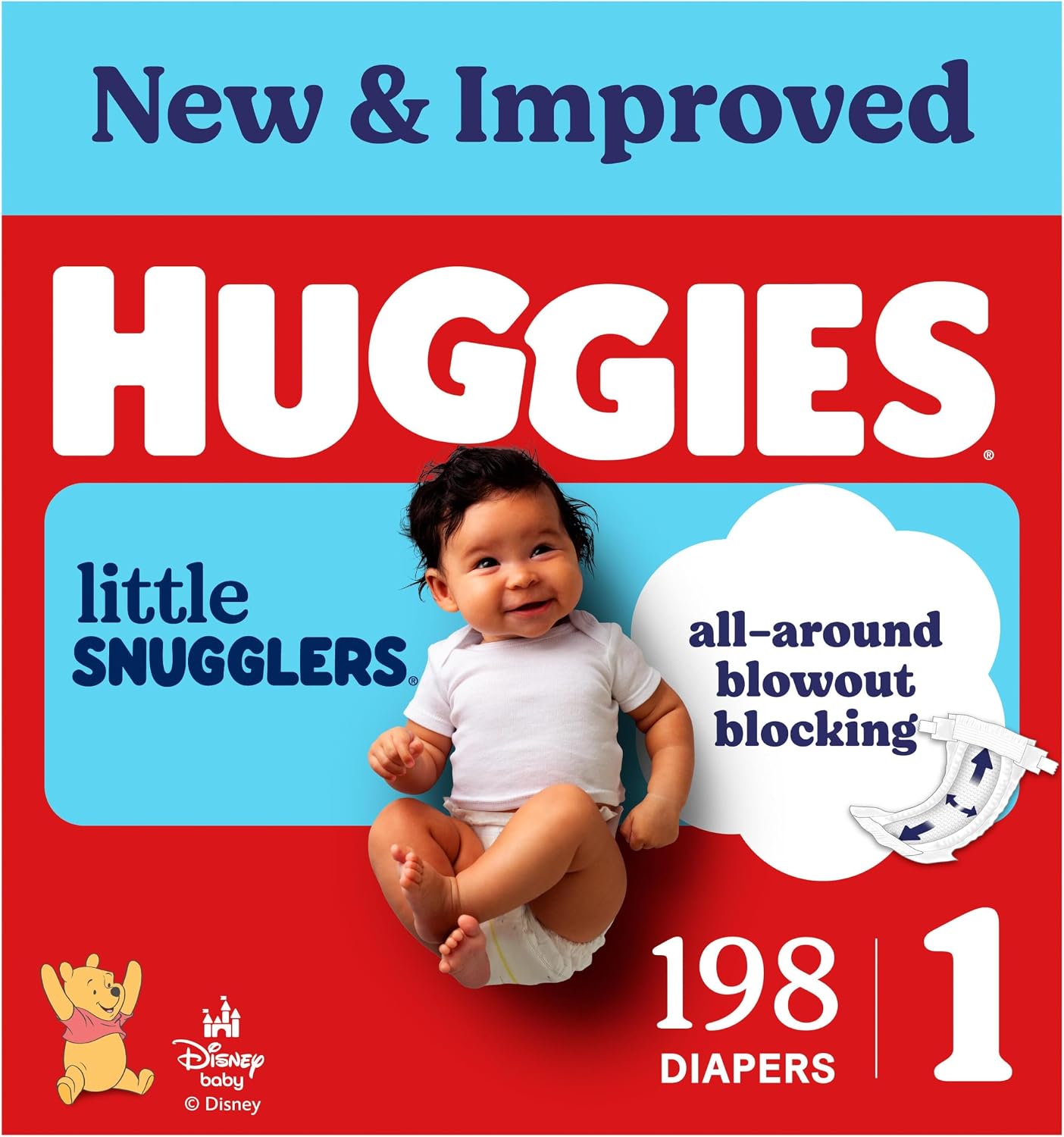 AUCT 18560 - Huggies Little Snugglers Diapers Size 1, 198 Count (6 Packs of 33)