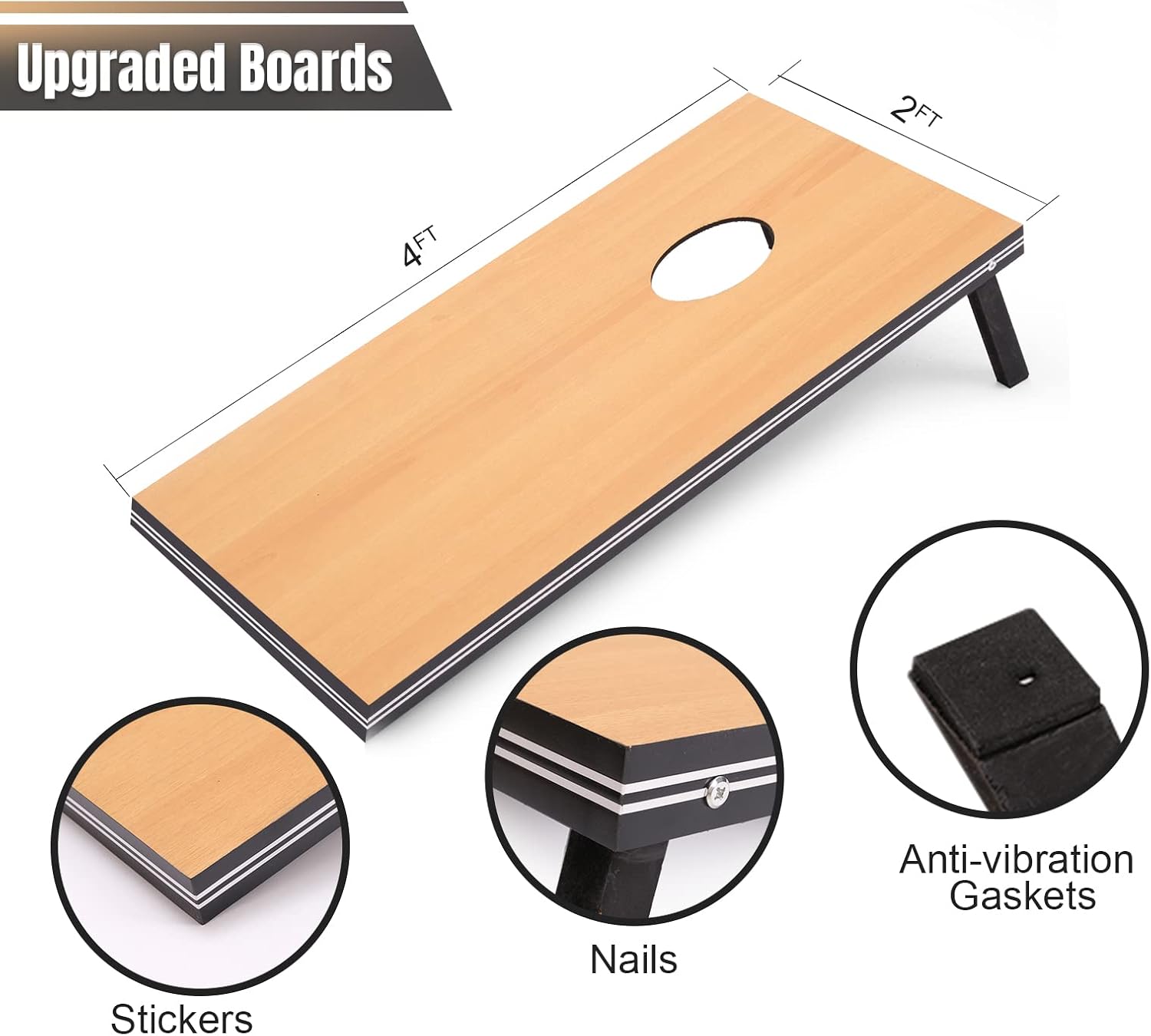 AUCT 18151 - $90 Cornhole Set 4x2 and 3X2 Regulation Size Corn Holes Sets with Carrying Bags & 8 Bean B - Image 3