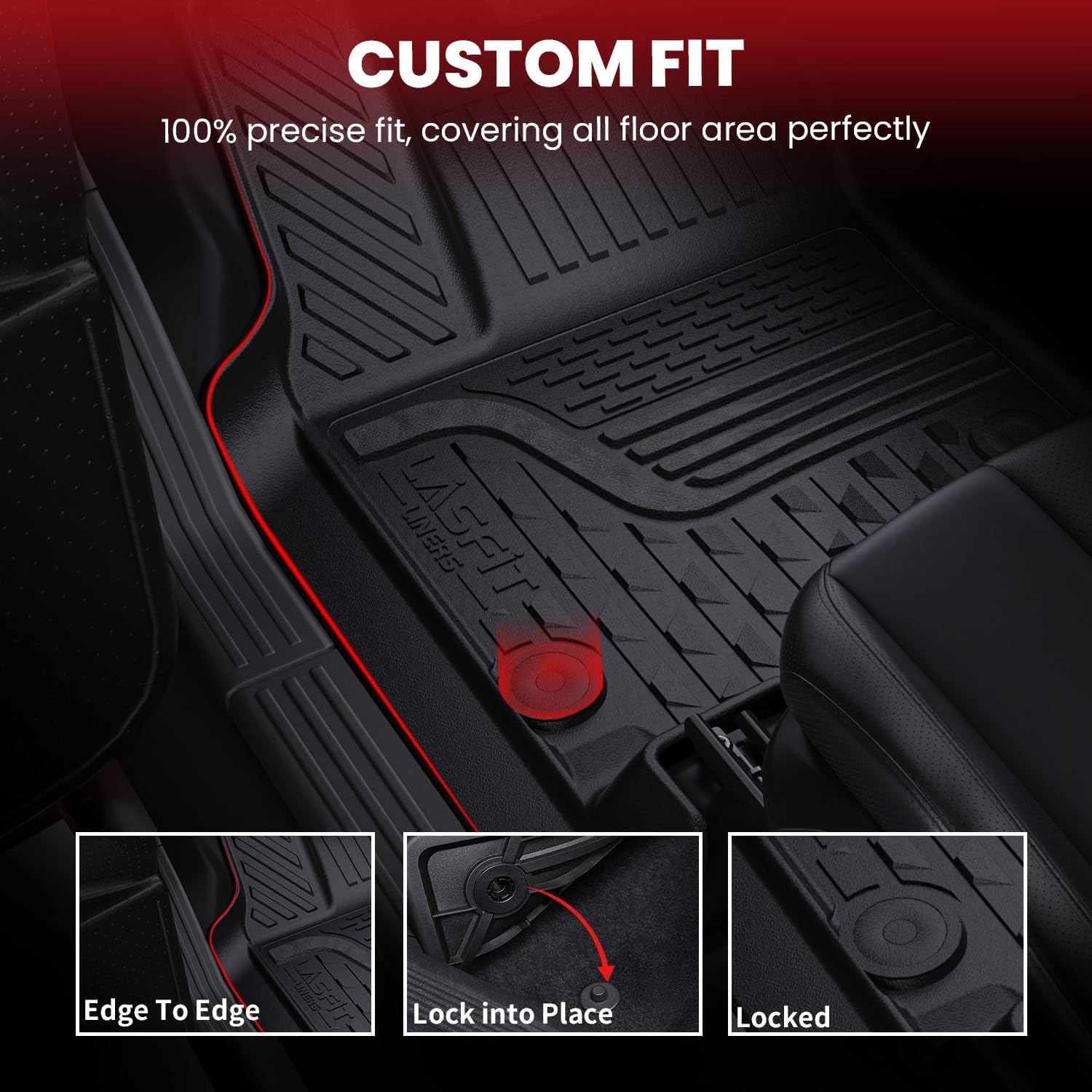 AUCT 18033 - $115 LASFIT Floor Mats for RAM 1500 2013-2018 & 1500 Classic 2019-2024 Quad Cab | Fits Buc - Image 2