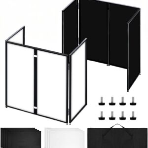 AUCT 19389 - $90 Portable DJ Booth Facade Stand, Foldable DJ Table 45"x40" Tabletop, DJ Facade Station
