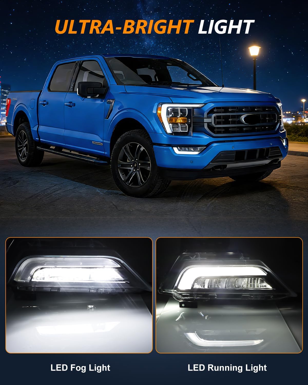 AUCT 18429 - $79 Upgraded LED Fog Lights Compatible with 2021-2023 Fo-rd F150, Right Passenger Side Fro - Image 2