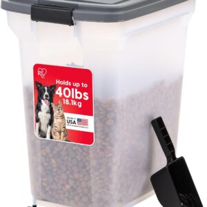 AUCT 20182 - IRIS USA Dog Food Storage Container, Up to 40 lbs, Dark Gray, Made in USA