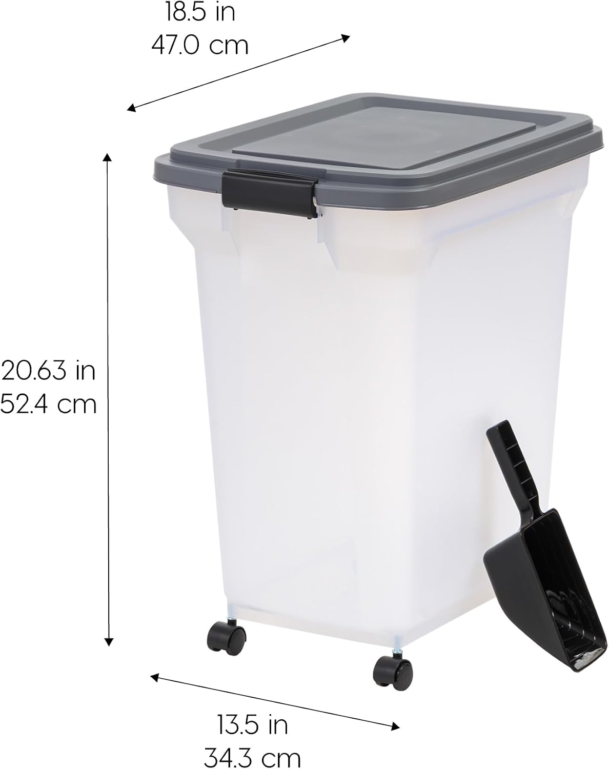 AUCT 20182 - IRIS USA Dog Food Storage Container, Up to 40 lbs, Dark Gray, Made in USA - Image 2
