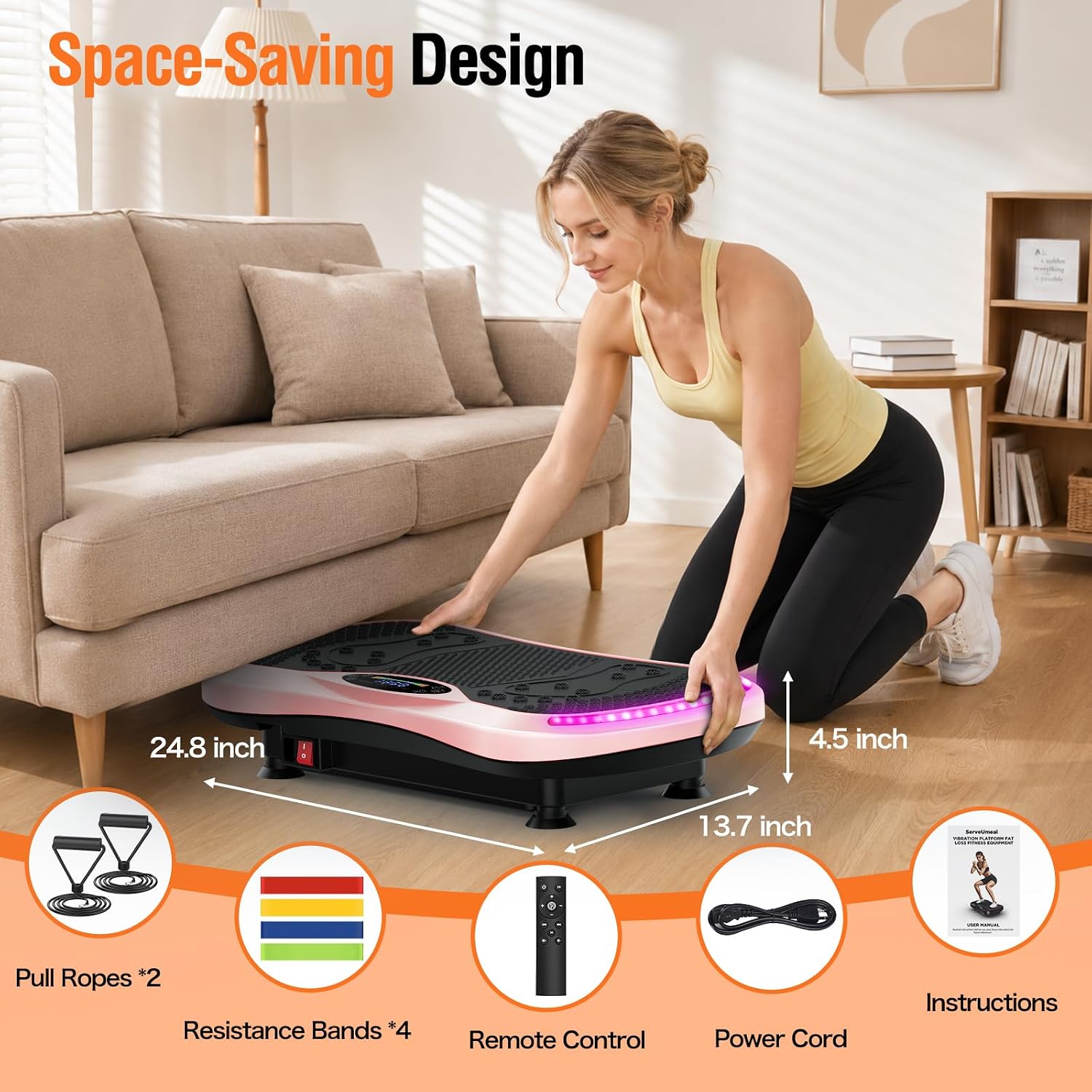 AUCT 18445 - $108 Vibration Plate Exercise Machine for Lymphatic Drainage, Vibration Machine for Full-B - Image 4